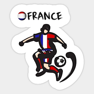 Dynamic France Soccer Player Pose V1-2 Sticker